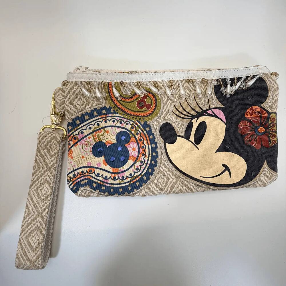 Disney Minnie Mouse Clutch Bag Wristlet Purse‎ Shanghai Disney Resort Multicolor